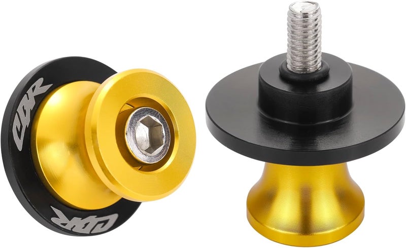 Coxotom 2Pcs Motorcycle Swing Arm Spools for Honda CBR150 CBR100F CBR1000RR CBR1100XX CBR125 CBR250 CBR400RR CBR400F CBR450SR CBR600RR CBR900RR CBR954RR Aluminum (Gold) - Image 1